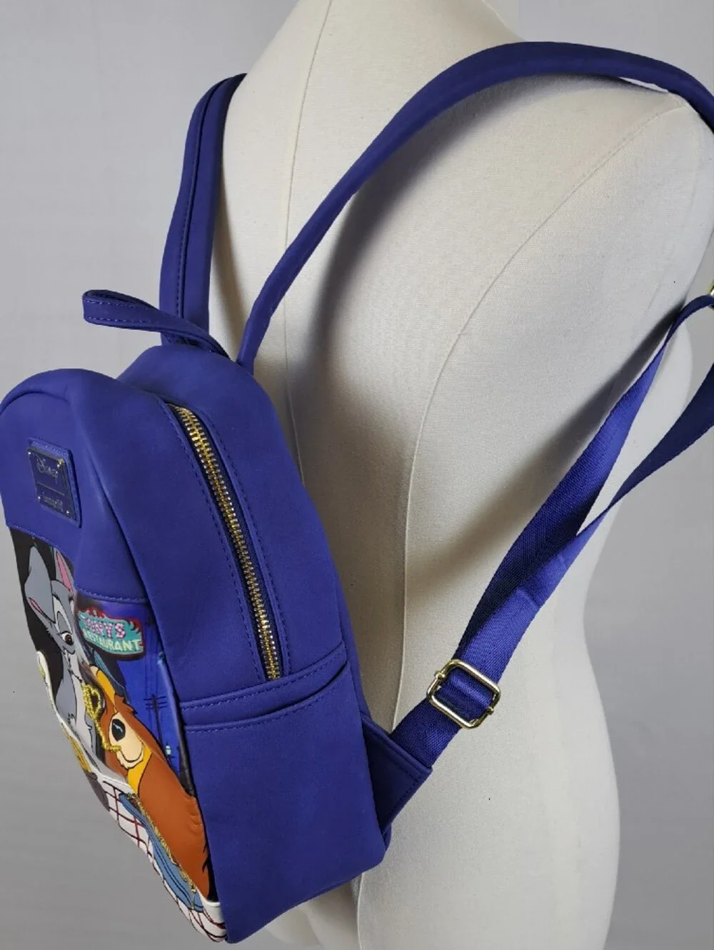 Loungefly x Disney Lady and the Tramp Purple Spaghetti Scene Mini Backpack